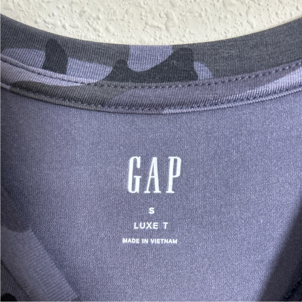 NWT Gap Luxe Knit Ribbed High Neck Pullover Tank Top Camouflage Women’s Small - Picture 3 of 7